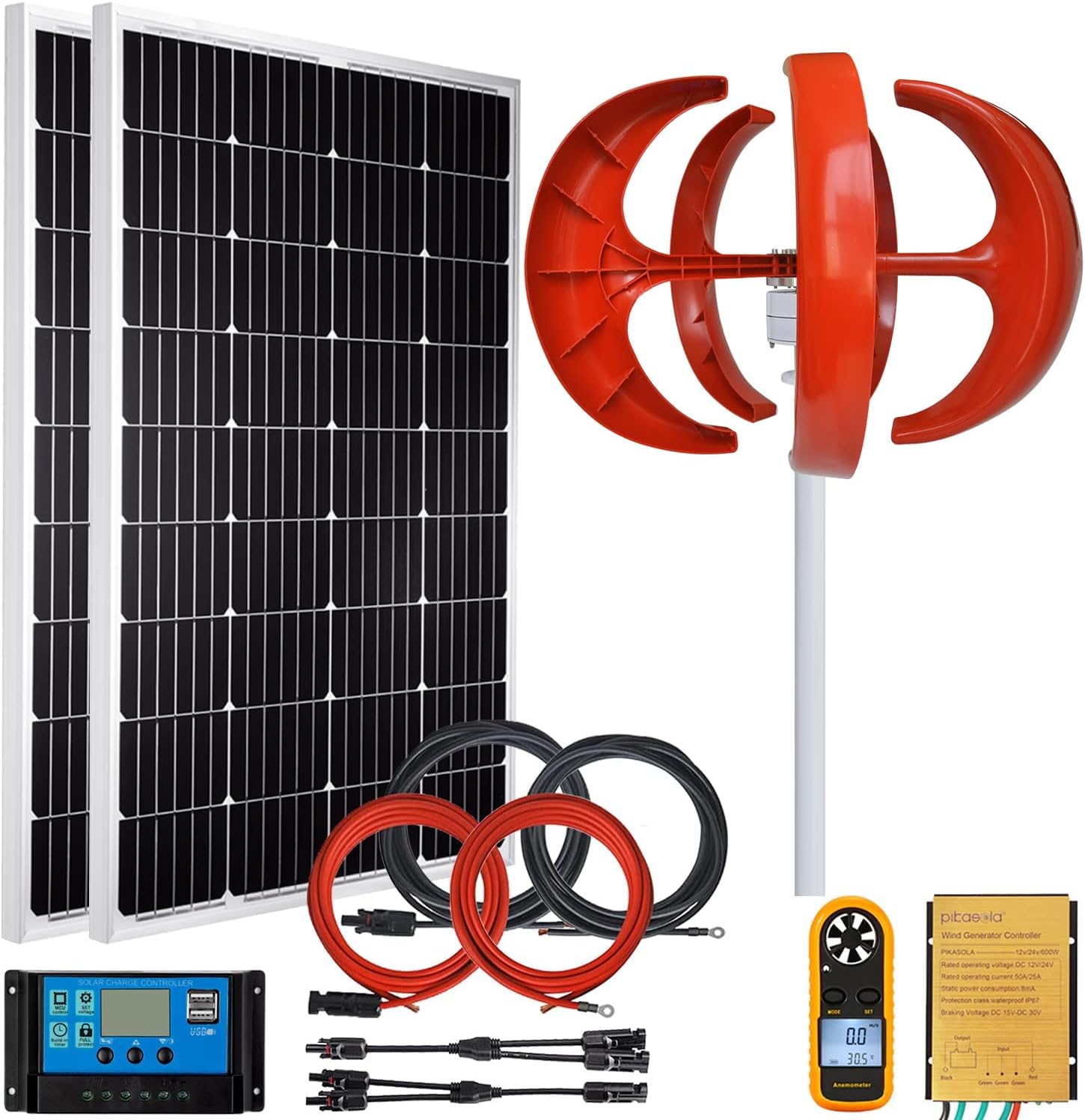 Pikasola Vertical-Axis 200W + 200W Solar Kit